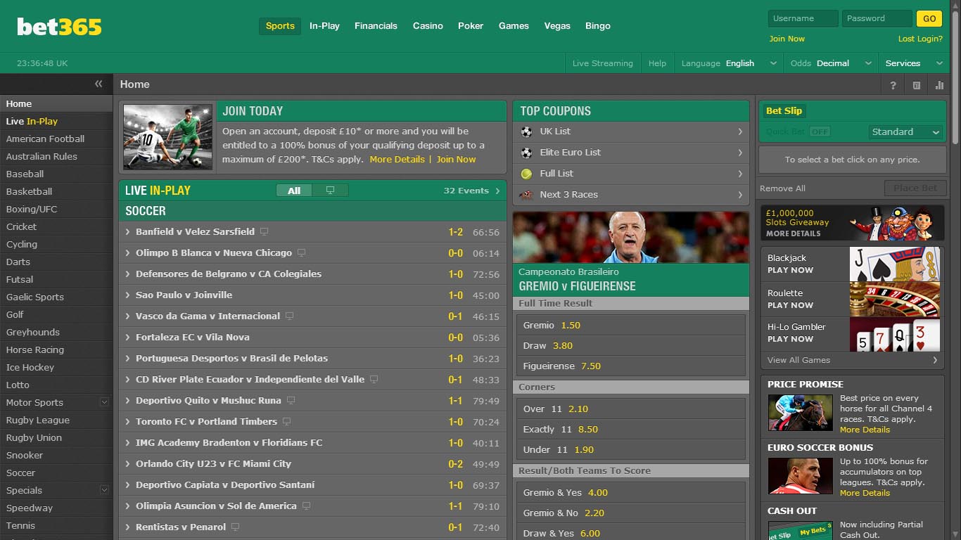 Bet365 - Online Casino and Sports Betting provider based in the UK